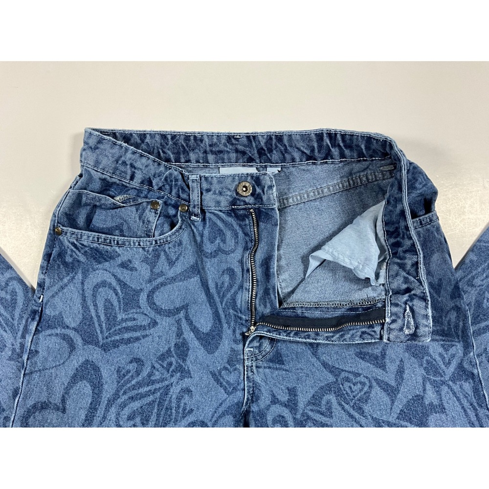 The Ragged Priest Crush Jeans High Waisted Straight Leg Womens 28 Wavy Heart - Picture 15 of 16